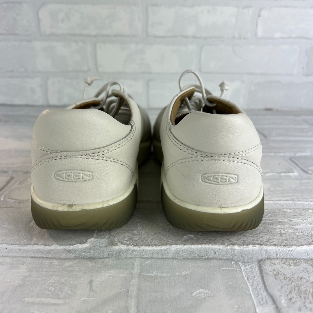 Keen KNX Leather Sneakers Womens 11 White Minimalist No Tie Lace Casual Neutral - Picture 8 of 14
